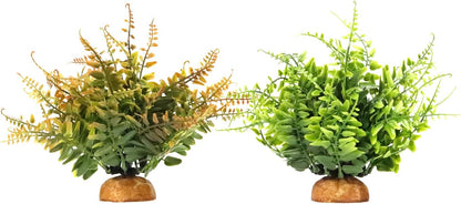 Fake Green Boston Fern, Reptile Plants for Terrarium, Amphibian Tank Accessories Habitat Decor fit