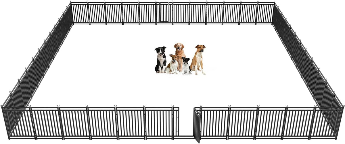 Dog Fence Outdoor Indoor, 40 Inch Height 48 Panels Dog Playpen for Large/Medium/Small Dogs Metal