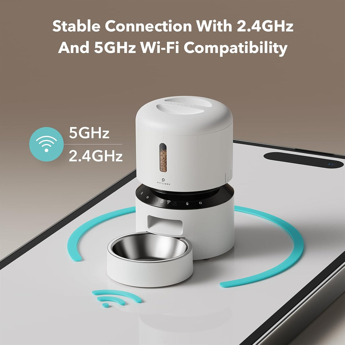 PETLIBRO Automatic Cat Feeder, 5G WiFi Automatic Pet Feeder with Freshness Preservation, 3L Timed
