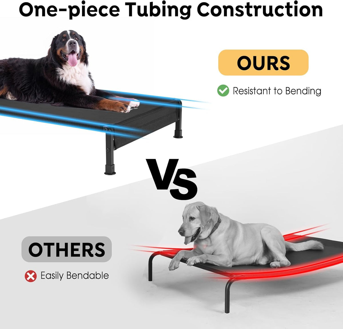 Veehoo Cooling Outdoor Dog Bed, Heavy Duty Elevated Pet Bed with Washable & Breathable Teslin Mesh
