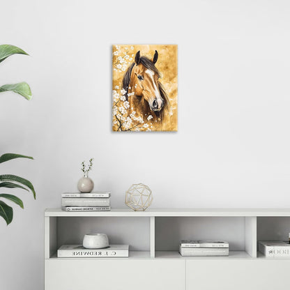 Horse Wall Art Canvas Rustic Horse Wall Decor Prints Framed Painting Farmhouse Flower Pictures