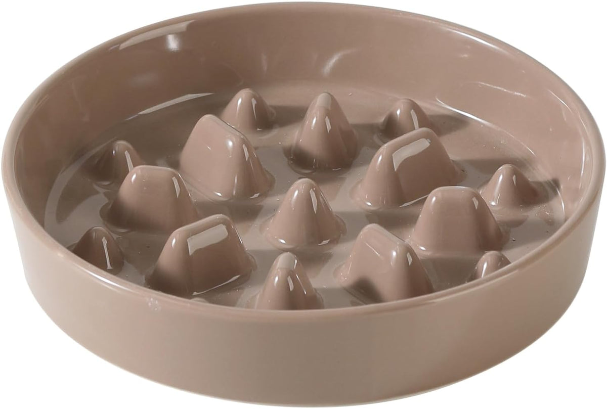 Ceramic 8.2 inch Dog Bowl Slow Feeder, Slow Pet Food Dish for Medium and Large Dog, Stop Bloat