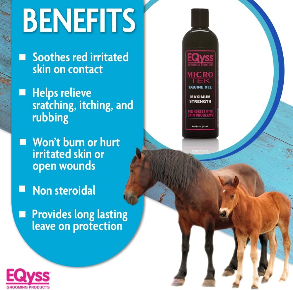 EQyss Micro-Tek Equine Itch Relief Gel - Soothes Irritated Skin, Stops Itching, Scratching, Rubbing