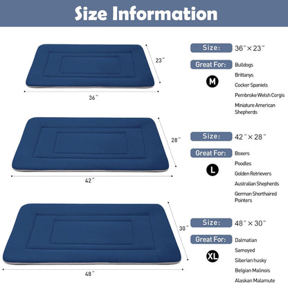 JoicyCo Soft Dog Crate Pad Mat, 48 in Non-Slip Bottom Washable Bed for Extra Large Dogs, Pet