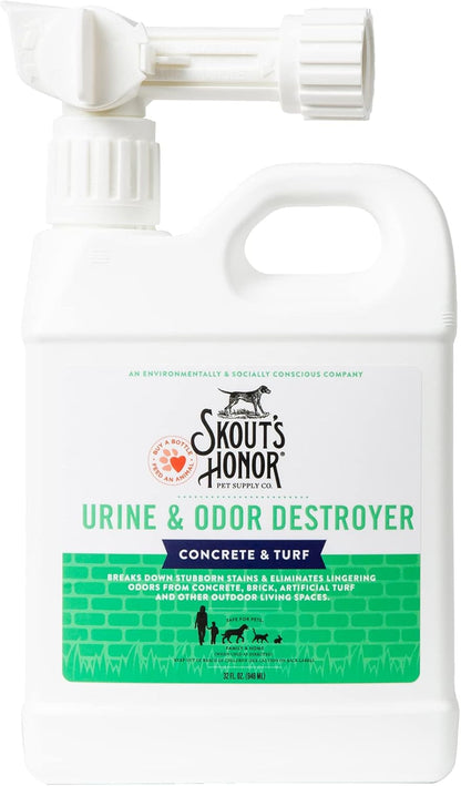 SKOUT'S HONOR Pet Urine & Odor Destroyer Concrete & Turf - Professional Strength, Plant-Powered