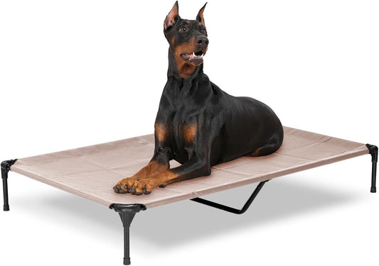 Elevated Dog Bed for Outdoor, XXL Raised Dog Cot Indestructible with Washable Mesh, Cooling Summer