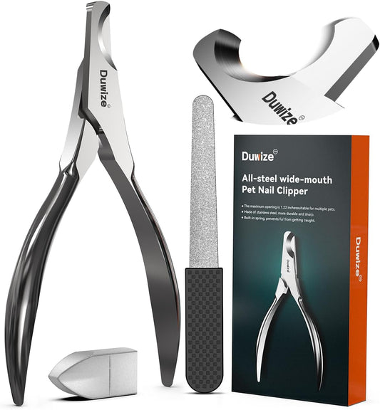 Dog Nail Clippers - All Steel Material, 1.22-Inch Large Opening, Built-in Spring, No Fur Pinch, for