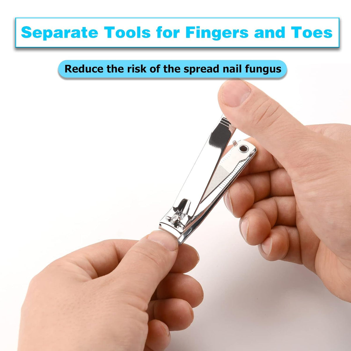2PCS Stainless Steel Nail Clippers,Professional Fingernail Clipper and Toenail Clipper, Wide Easy