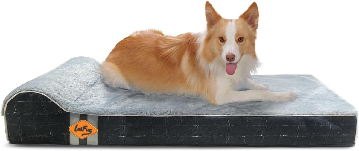 Laifug Orthopedic Memory Foam Extra Large Dog Bed with Pillow and Durable Water Proof Liner &