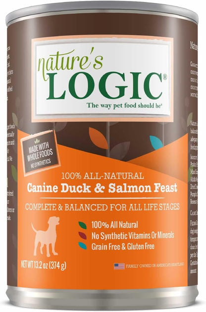 Nature's Logic Grain-Free Canned Dog Food - 95% Animal Proteins - 100% Natural Wet Dog Food Cans