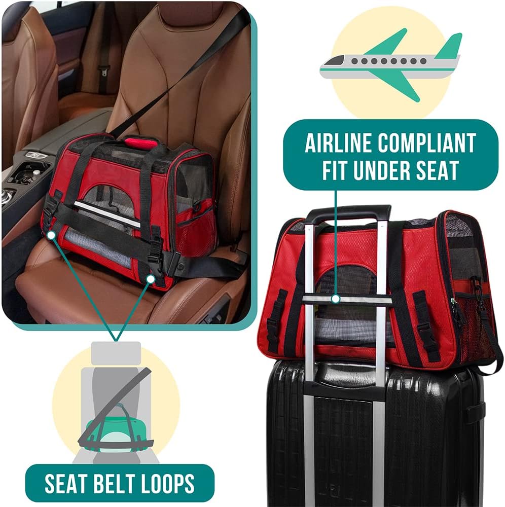 PetAmi Airline Approved Pet Carrier for Cat, Soft Sided Dog Carrier for Small Dogs, Cat Travel