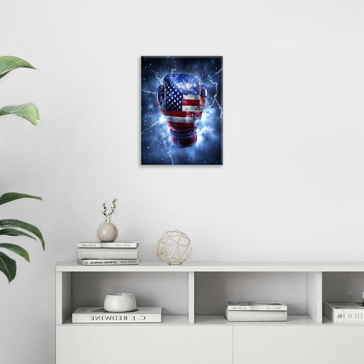 Sports Boxing Wall Art Canvas American Flag Wall Decor Prints Framed Painting Gym Pictures Gifts