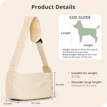Dog Sling Carrier for Small Dogs and Cats, Lightweight Collapsible Pet Travel Bag with Adjustable