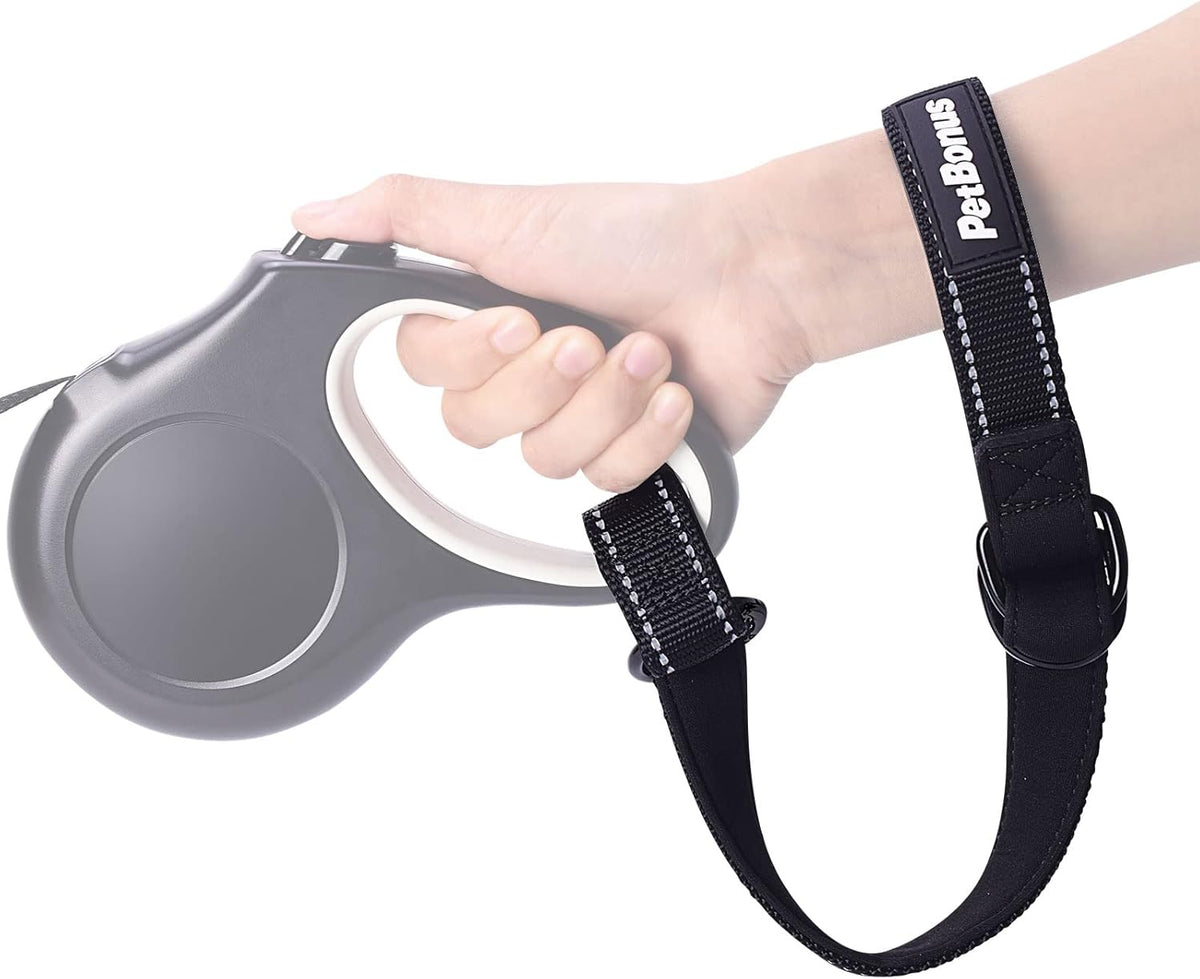 PetBonus Short Dog Leash, Safety Wrist Strap for Retractable Dog Leash, Reflective Design and