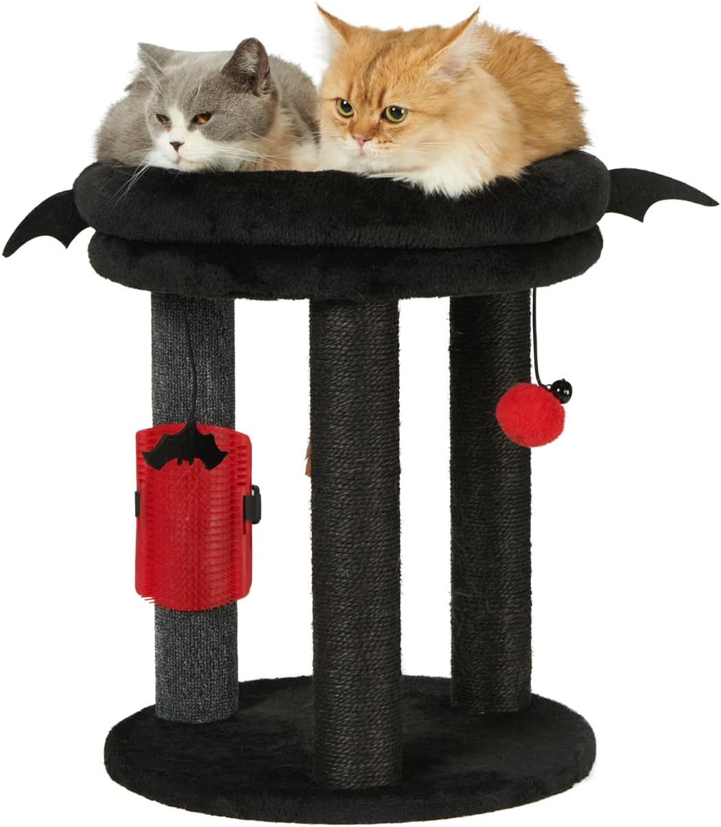 MECOOL 4in1 Small Cat Tree,Scratching Post with Tower Soft Bed, Sisal Carpet Jute Posts with Three