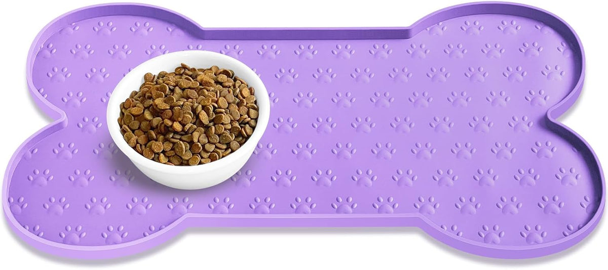 Dog Food Mat Anti-Slip Silicone Dog Bowl Mat Thicker Pet Placemat Waterproof Cat Feeder Pad with