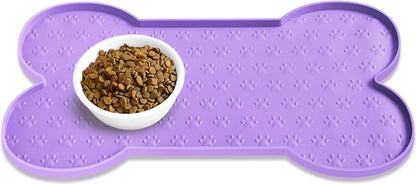 Dog Food Mat Anti-Slip Silicone Dog Bowl Mat Thicker Pet Placemat Waterproof Cat Feeder Pad with