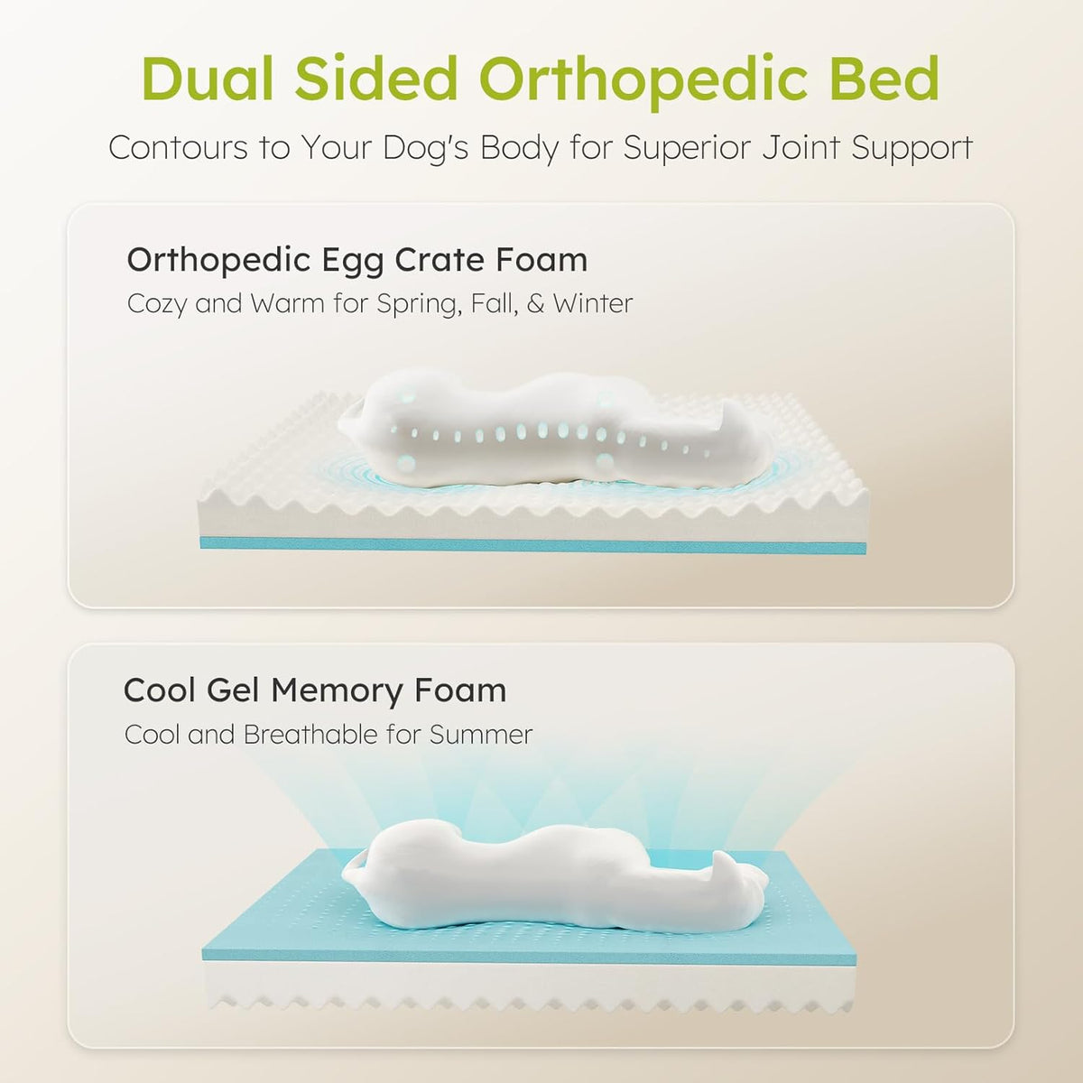 Extra Large Dog Bed, Orthopedic Dog Beds with Cooling Gel Memory Foam, Waterproof XL Pet Bed with
