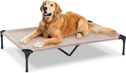 Elevated Dog Bed for Outdoor, XL Raised Dog Cot with Washable Mesh, Cooling Pet Cot Chew Proof for