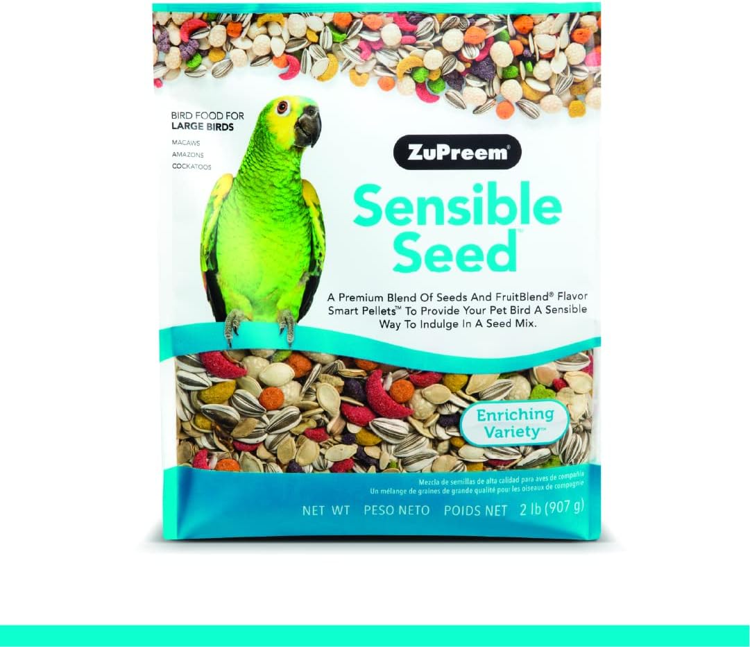 ZuPreem Sensible Seed Bird Food, Amazon, Cockatoo, Macaw, Bird Seed and Pellets Blend, ZuPreem Feed