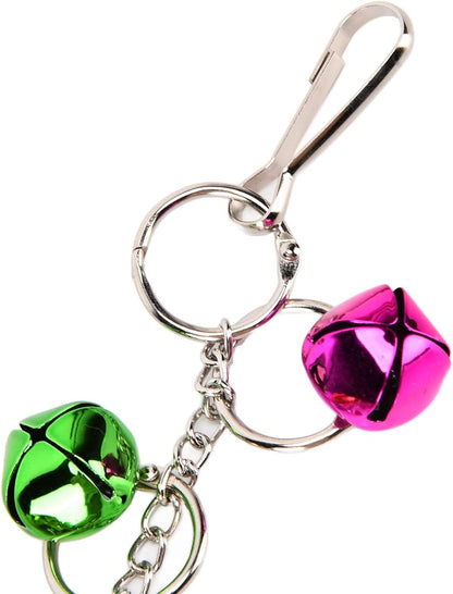 GLOGLOW Bird Mirror Toy, Hanging Parrot Mirror Rooster Toy Mirror with Colored Bells Interactive