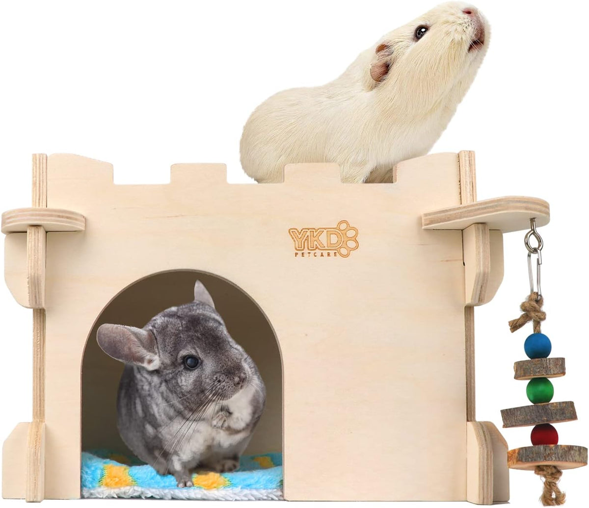 YKD Castle Chinchilla House - Small Animal Hideout for Chinchilla Guinea Pig Hedgehog, or Rat