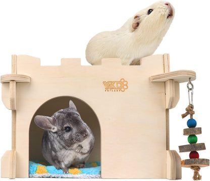 YKD Castle Chinchilla House - Small Animal Hideout for Chinchilla Guinea Pig Hedgehog, or Rat