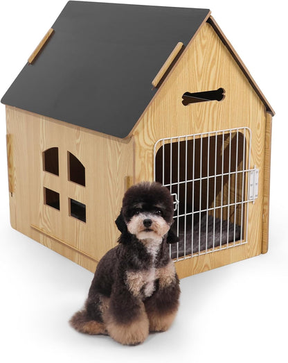 Dog House Indoor for Small Dogs or Cats, Cozy Wooden Design, Small Indoor Bed House, with Air Vents