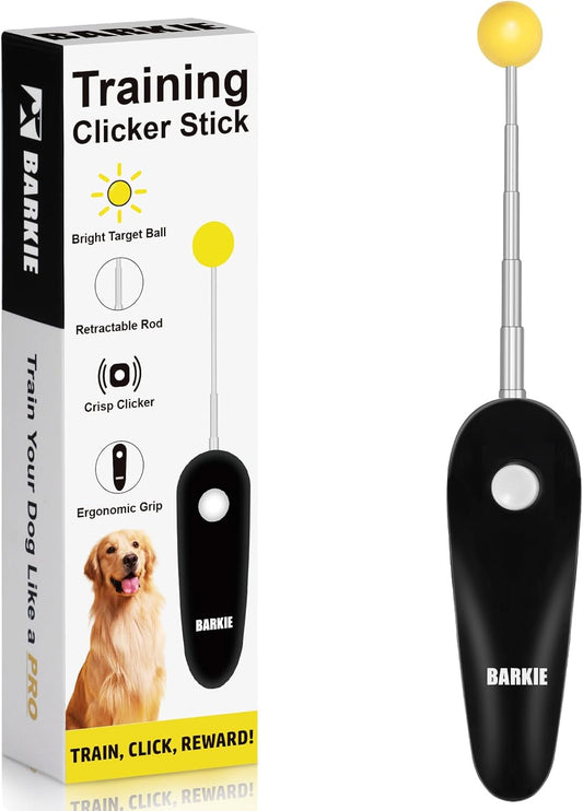 Dog Training Clicker with Target Stick – Portable & Retractable Trainer with Comfortable Handle and