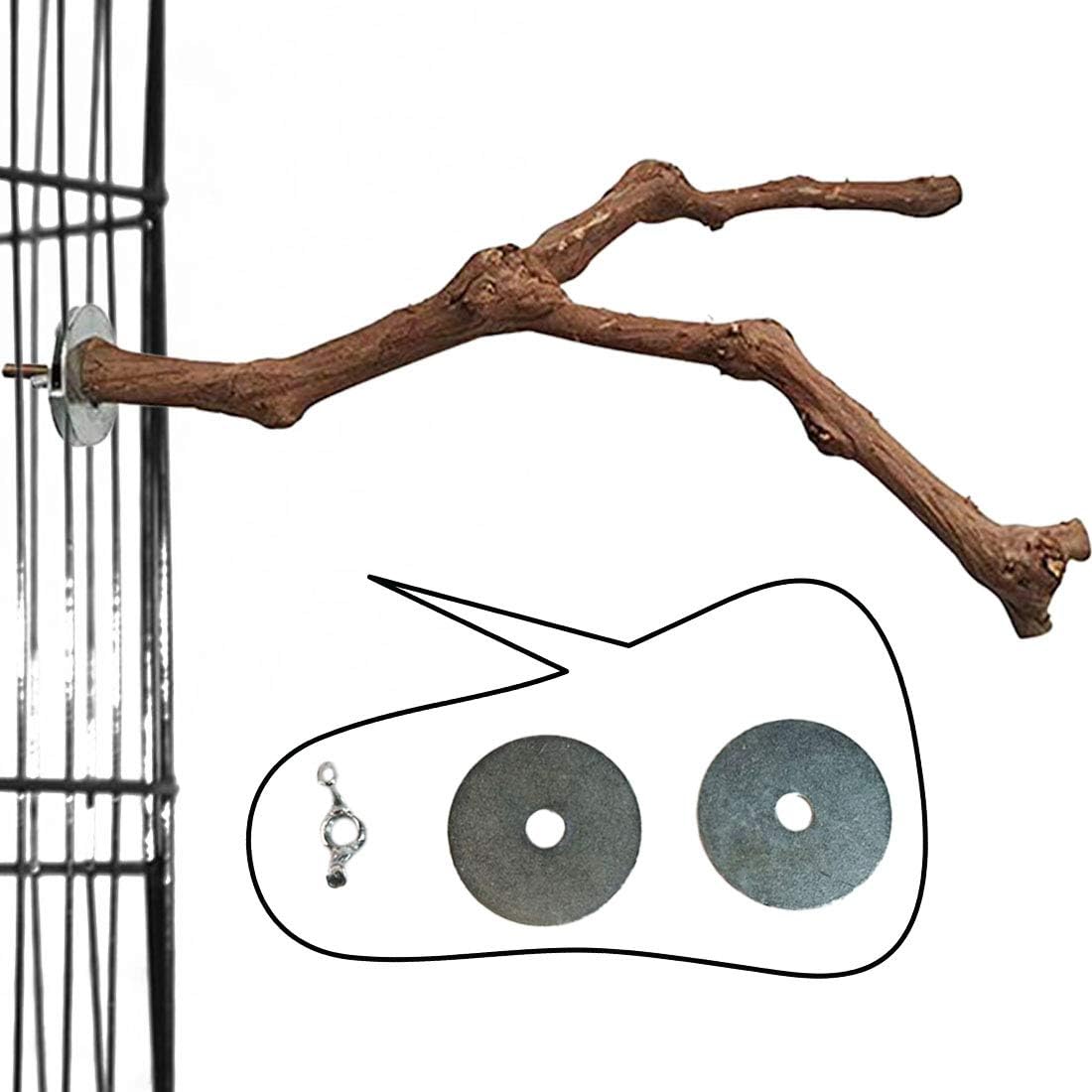PINVNBY Parrot Perches Natural Birds Stand Wild Grape Stick Grinding Paw Climbing Wood Cage