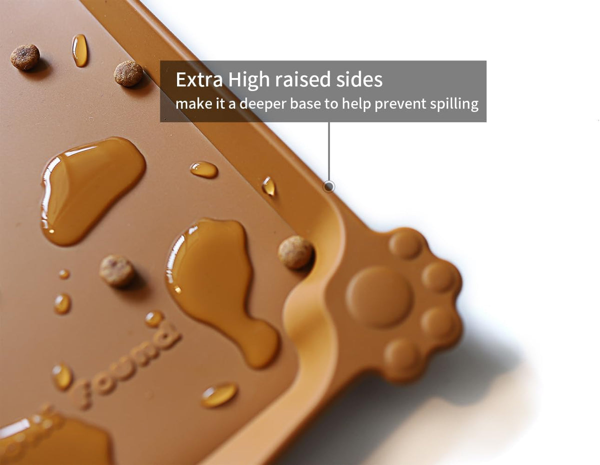 Hoki Found XX-Large Non Slip Silicone Pet Food Mats - Bowl Mats Tray - Feeding Mat for Carpet
