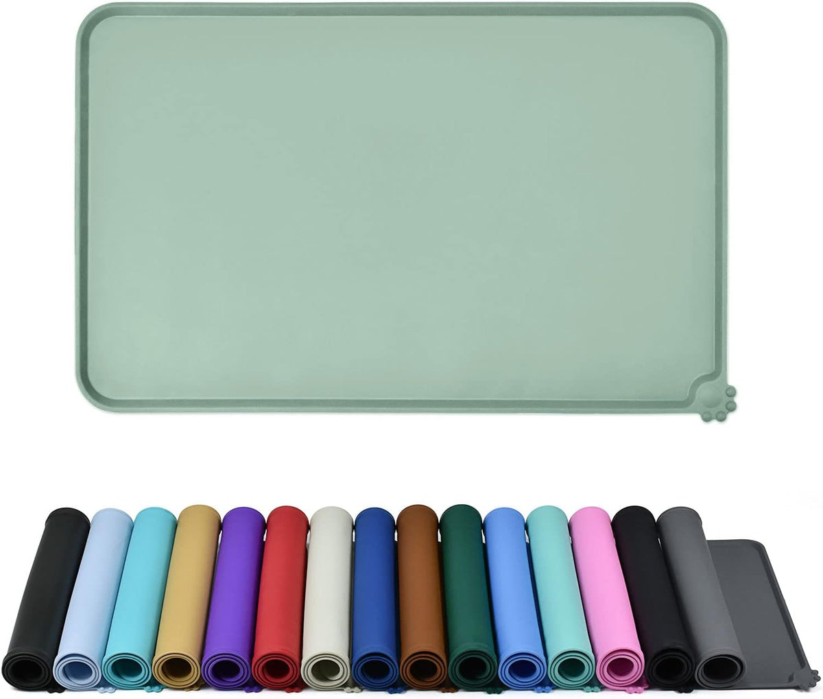 Waterproof Pet Feeding Mat with High Raised Edges, Heavier and Thicker Placemats for Cat Dog Water