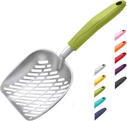 WePet Cat Litter Scoop, Aluminum Alloy Sifter, Kitty Metal Scooper, Deep Shovel with Diagonal