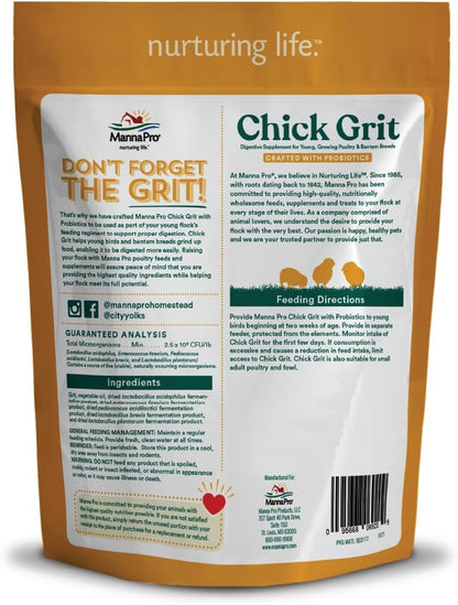 Manna Pro Chick Grit Digestive Supplement for Young Growing Poultry & Bantam Breeds, No Artificial