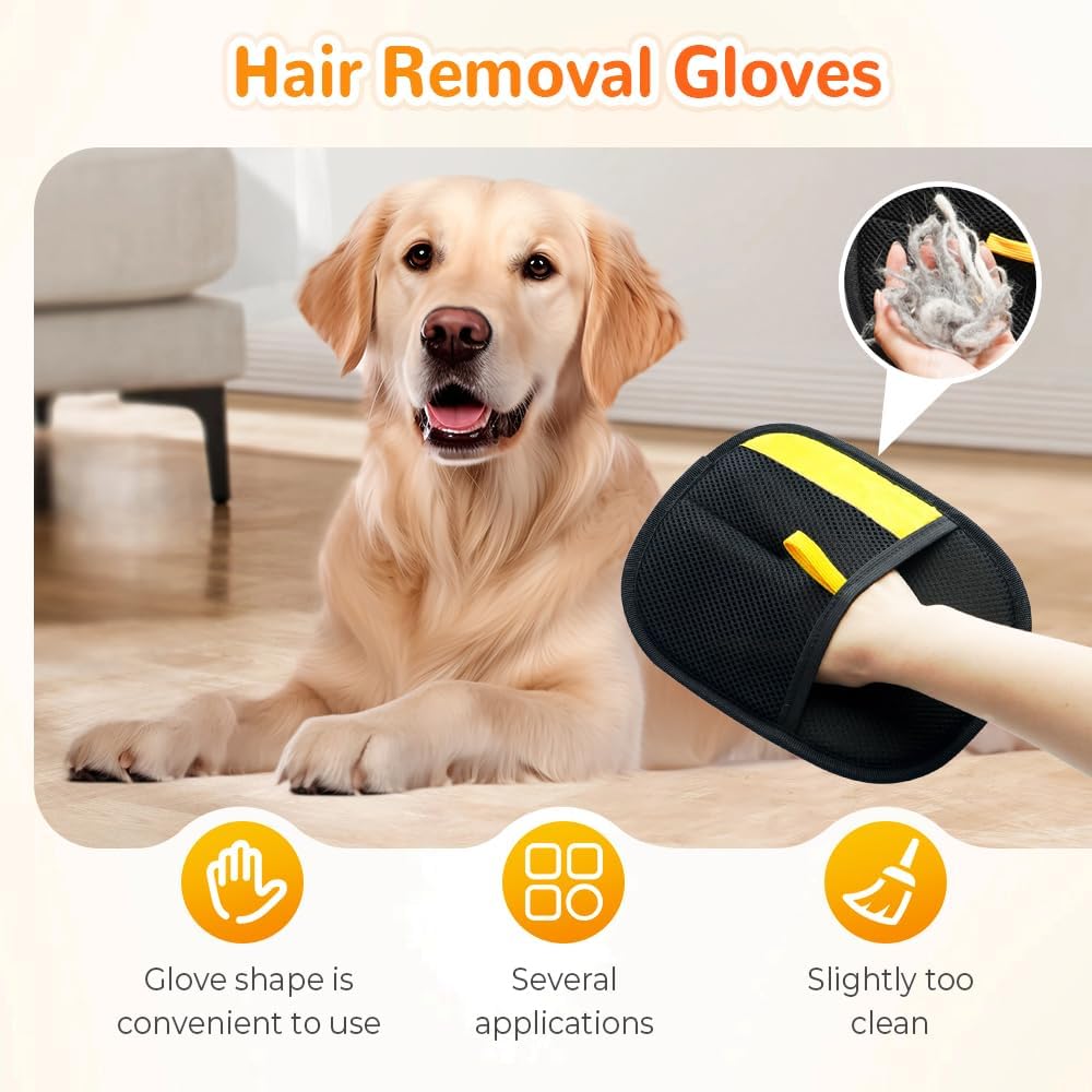 2025 Upgrade Pet Hair Remover Gloves, Reusable Cat Dog Grooming Gloves Pet Hair Remover