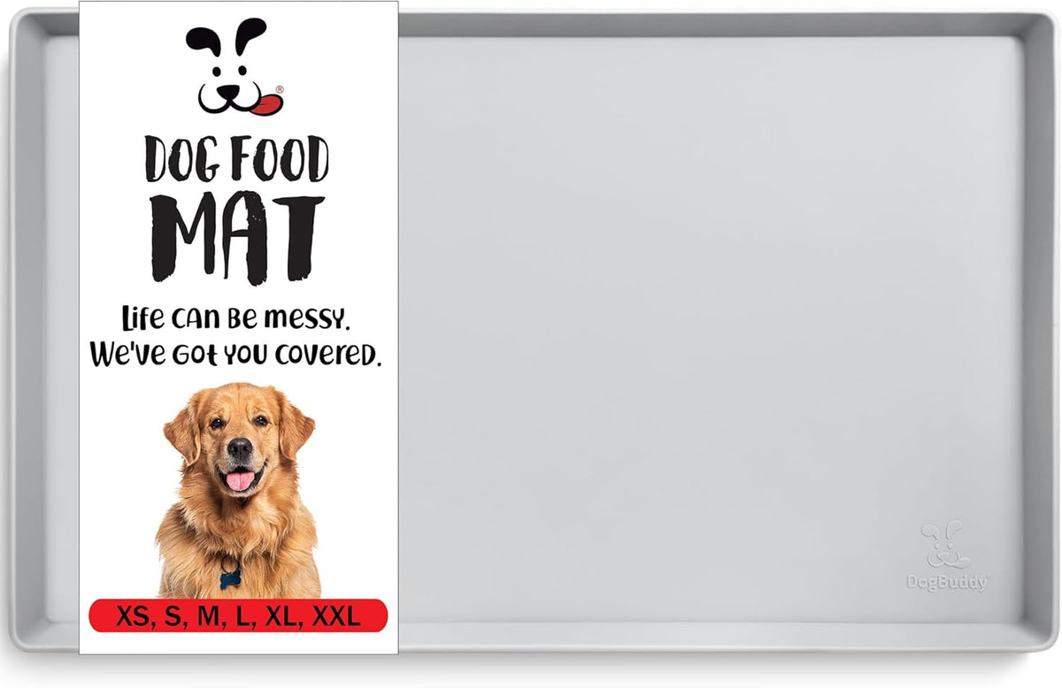 DogBuddy Dog Food Mat – Waterproof Dog Bowl Mat for Food and Water, Silicone Pet Feeding Mats for