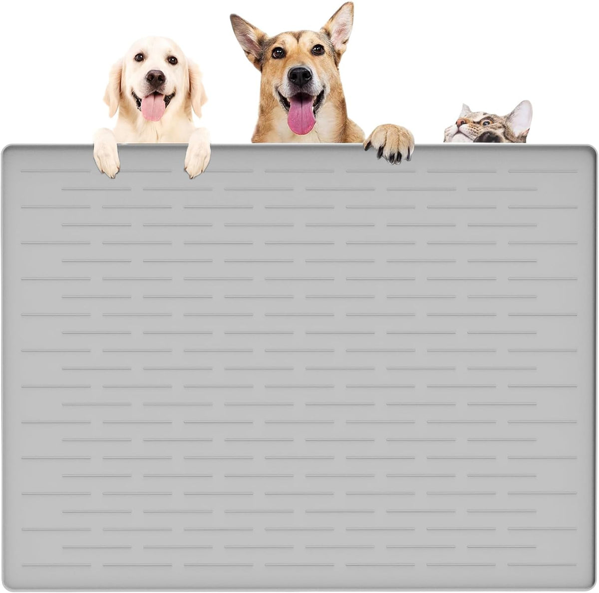 39.4"x29.5" Largest Pet Food Mat, Silicone Dog Mats for Food and Water, Nonslip Pet Feeding Mats
