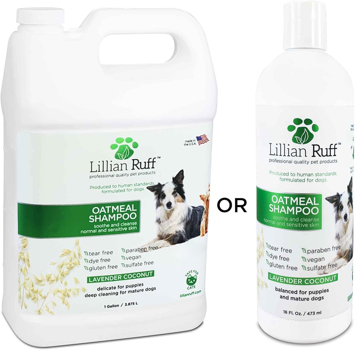 Lillian Ruff Calming Oatmeal Pet Shampoo for Dry Skin & Itch Relief with Aloe & Hydrating Essential