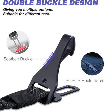 AUBELL Dog Seat Belt for Car,Updated 3-in-1 Adjustable Reflective Bungee Heavy Duty Dog Car Harness