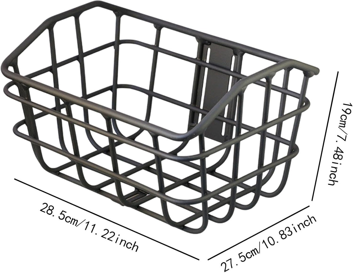 Basket Black Front Sturdy Construction Aluminum Alloy Large Capacity Accessories Cargo Container