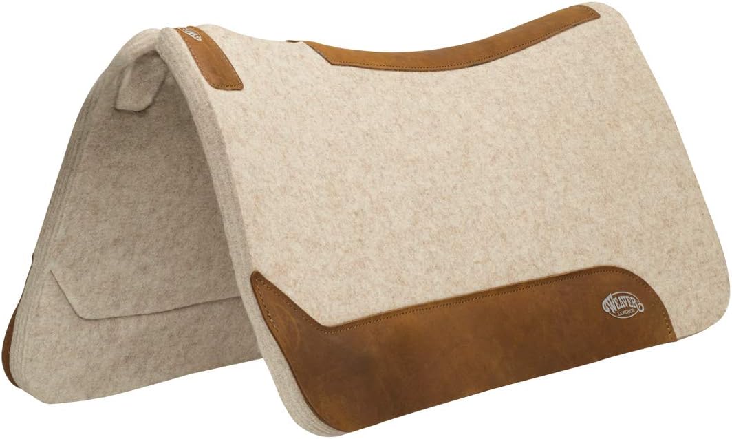 Weaver Equine 27" x 27" Pony Size Wool Blend Felt Horse Saddle Pad, Shock Absorbing Contoured