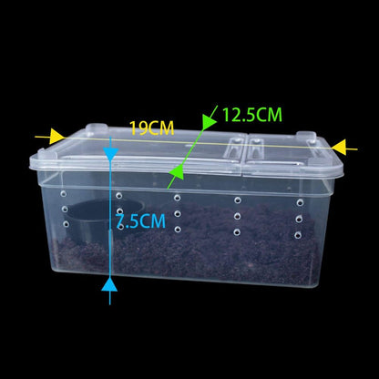OMEM Portable Reptile Terrarium Habitat for Mini Pet Houses Breathable Holes Stackable Container