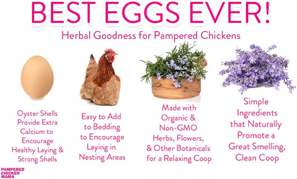 Pampered Chicken Mama Best Eggs Ever! Nesting Herbs for Chickens (2 Pounds Total) for Chicken