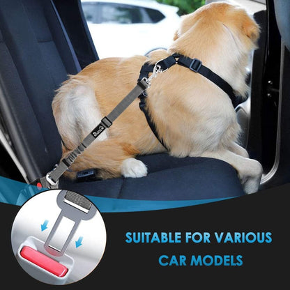 SlowTon Dog Seat Belt for Car, 2 Pack Dog Car Harness Seatbelt Adjustable with Elastic Bungee