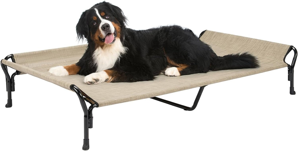 Veehoo Cooling Elevated Dog Bed, Guardrail Raised Pet Cot, Indoor & Outdoor XXL Pet Bed with