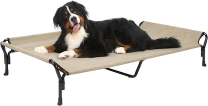 Veehoo Cooling Elevated Dog Bed, Guardrail Raised Pet Cot, Indoor & Outdoor XXL Pet Bed with