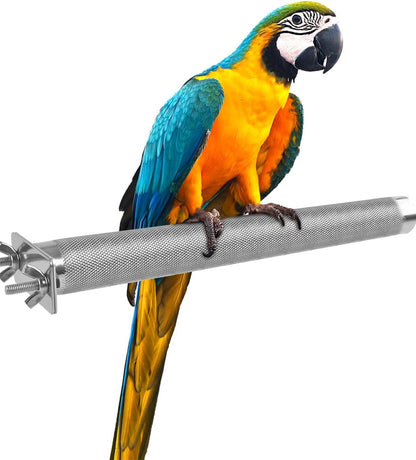 KATUMO Parrot Perch - Stainless Steel African Grey Perch Bird Cage Accessories for Small to Large
