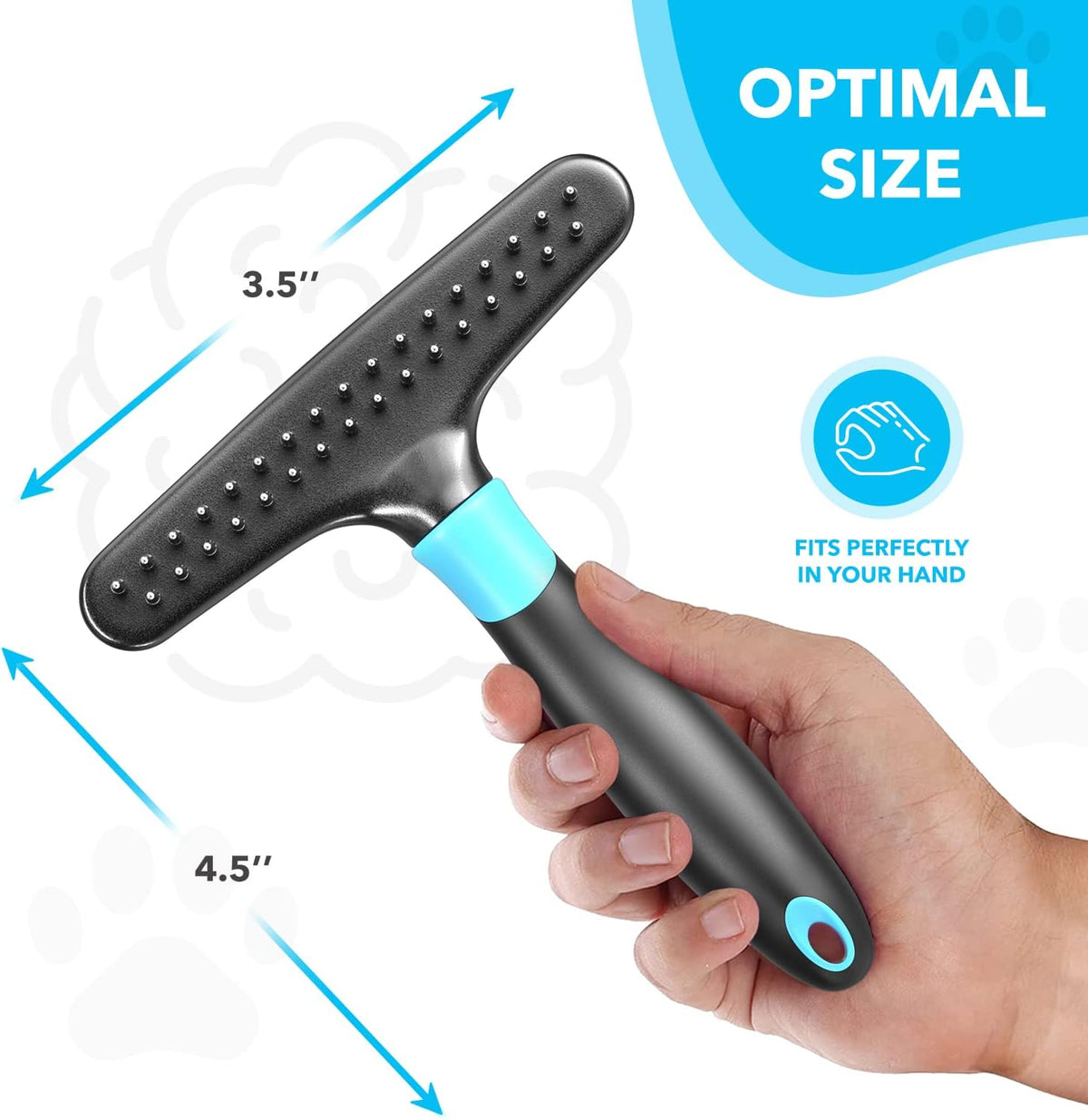Deshedding Brush - Undercoat Rake for Dogs, Cats, Matted, Short, Long Hair Coats - Double Row