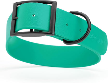 Dogline Biothane Waterproof Dog Collar Strong Coated Nylon Webbing with Black Hardware Odor- Proof