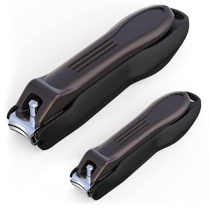 GLAMFIELDS Nail Clipper with Catcher, No Splash Fingernail Toenail Clipper Stainless Steel Nail